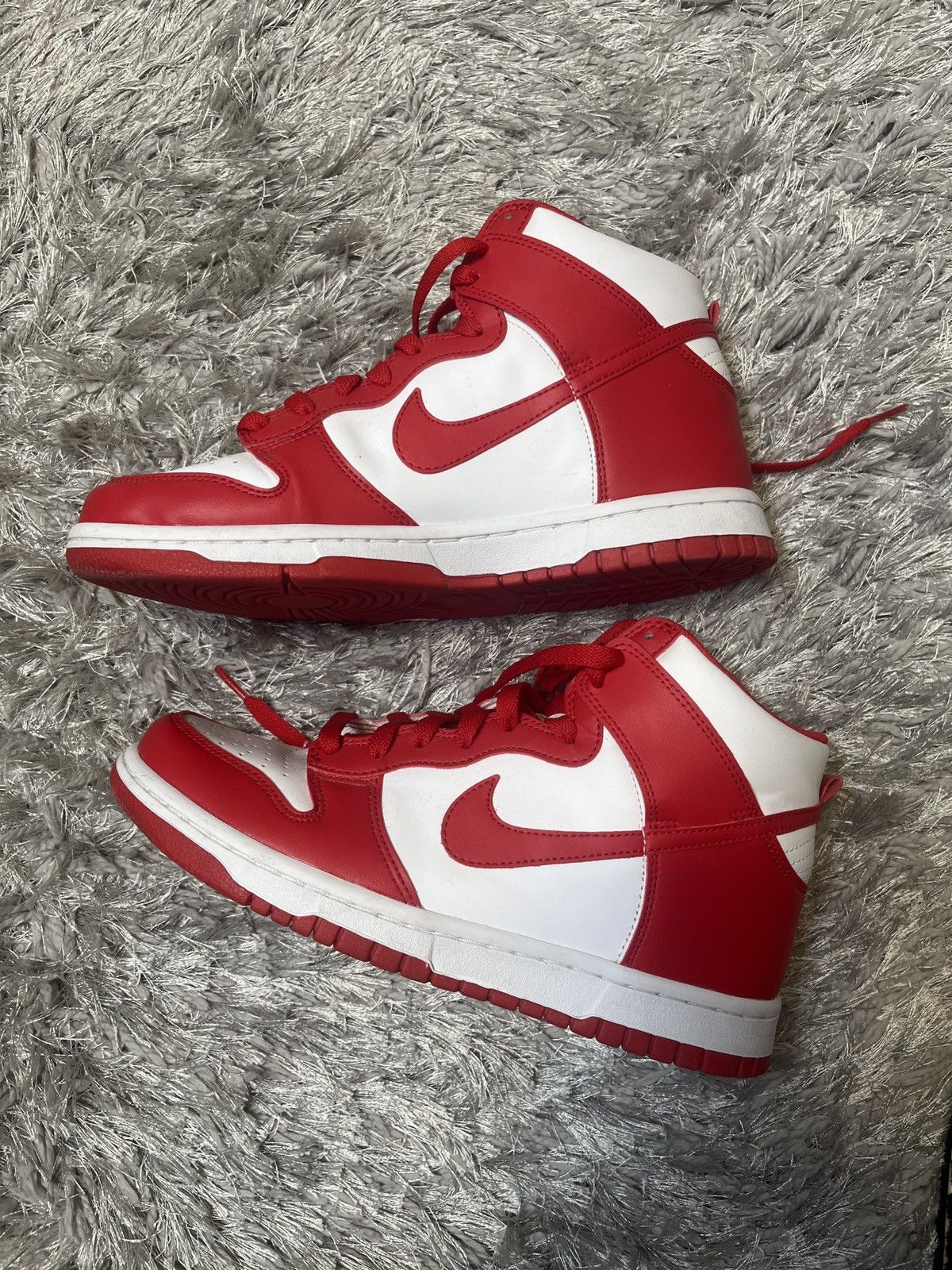 Nike Nike Red & White High Top Dunks Size US 8.5 / IT 38.5 - 1 Thumbnail