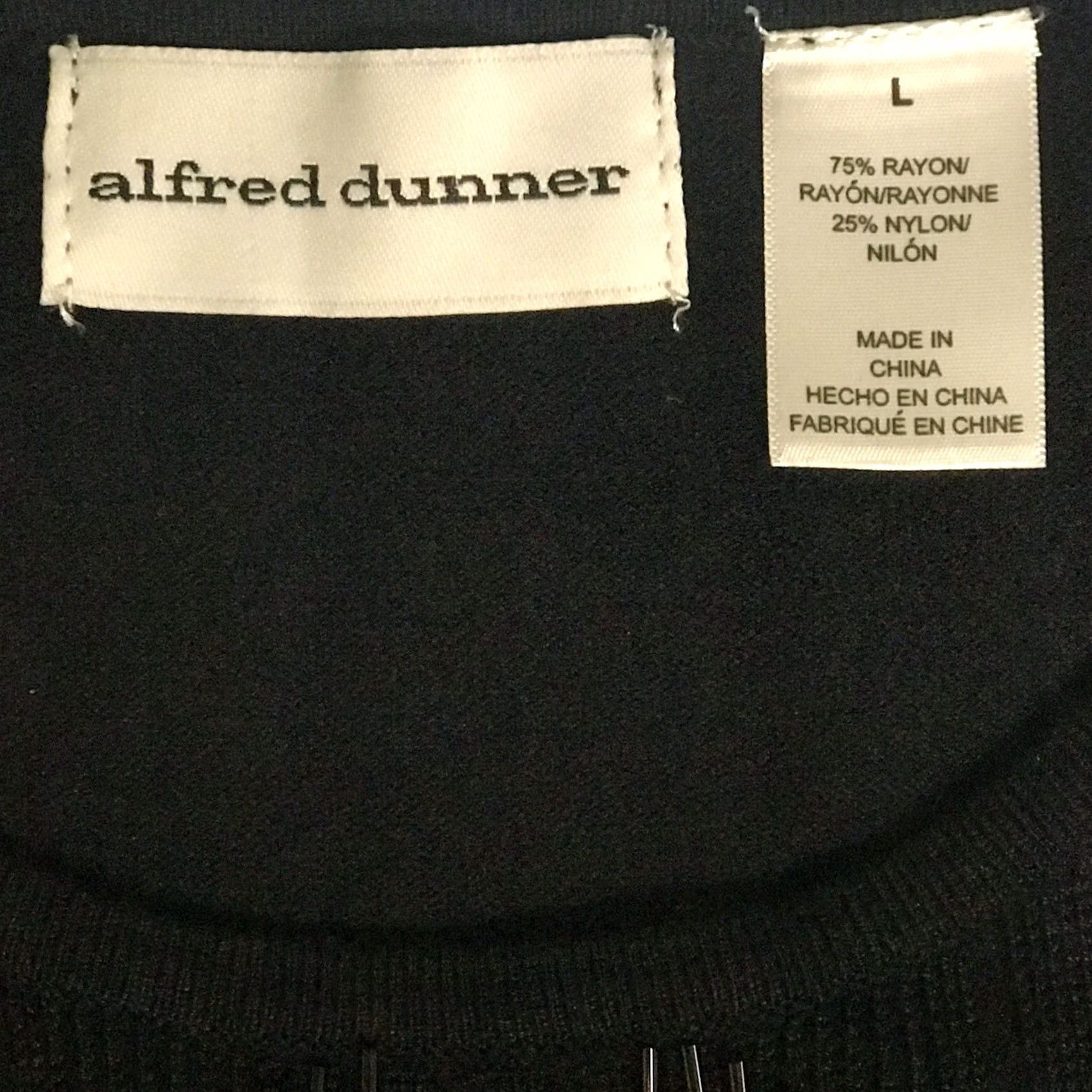 Vintage Alfred Dunner Women Beaded Geometric Knit Short Sleeve Top Blouse L Black Crew Neck Pullover Casual Shirt Blouse (Regular) Menus Womens Size L / US 10 / IT 46 - 2 Thumbnail