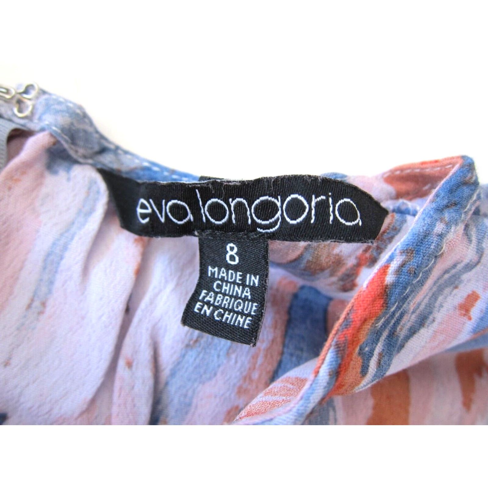 Pinko Eva Longoria Jumpsuit Romper 100% Rayon Pink Blue Orange Sleeveless Pocket 8 Womens Size 30" / US 8 / IT 44 - 4 Thumbnail