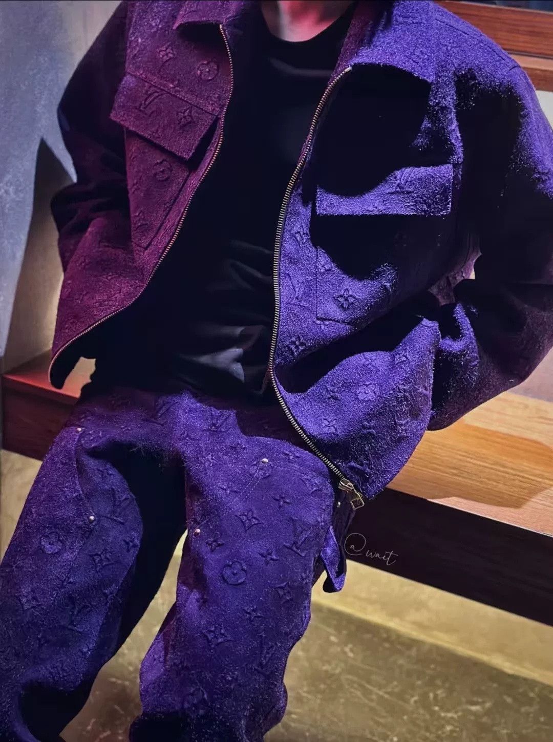 Louis Vuitton Louis Vuitton Purple Monogram Suede Logging Pants Size US 32 / EU 48 - 5 Thumbnail