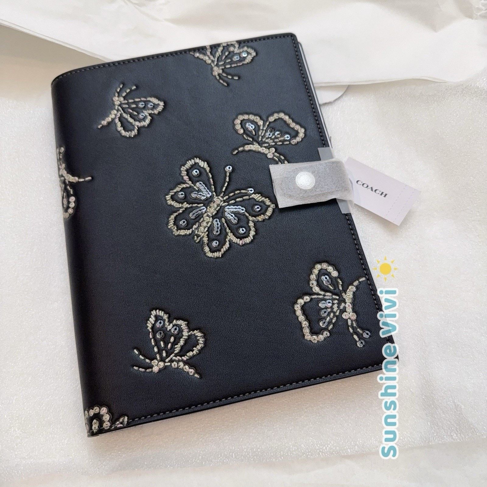 Coach NWT Coach CCF42 Notebook Butterfly novelty leather/Silver Size ONE SIZE - 5 Thumbnail