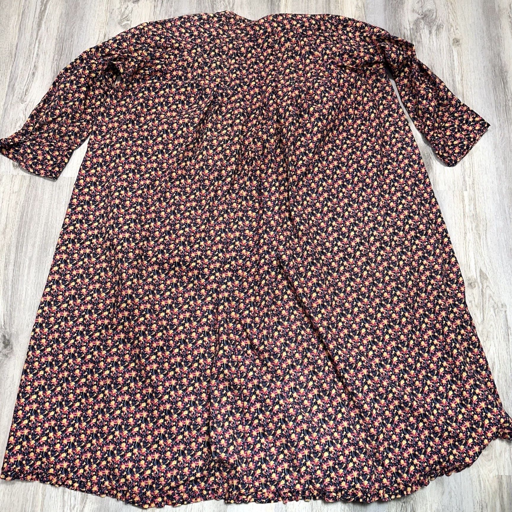 Vintage Vtg Bete Collection Honolulu Black Pink Floral Maxi Hawaiian Dress Geometric 4XL Size XXL / US 16-18 / IT 52-54 - 5 Thumbnail