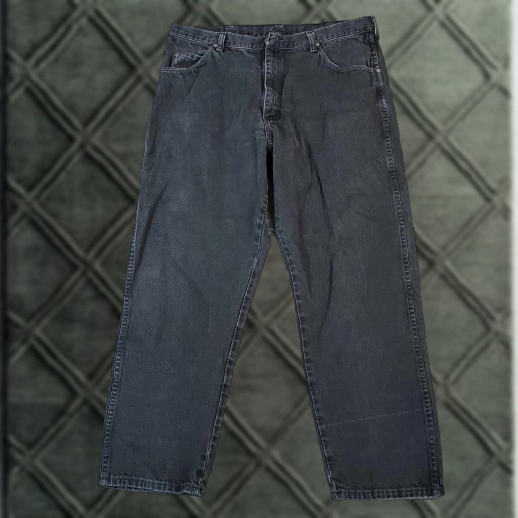 Wrangler VINTAGE Wrangler Jeans 38x29 Black Faded Cowboy Western USA Rodeo Wrangler Cowboy Cut Mens Jeans Regular 38 Black Cotton Denim 5-Pocket USA Cowboy Size US 38 / EU 54 - 1 Thumbnail
