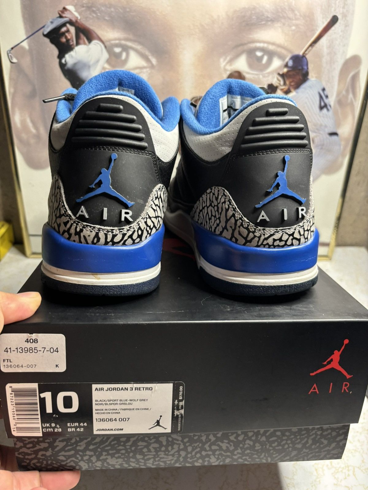 Jordan Brand Jordan Retro 3 ‘sport blue’ Size US 10 / EU 43 - 7 Thumbnail