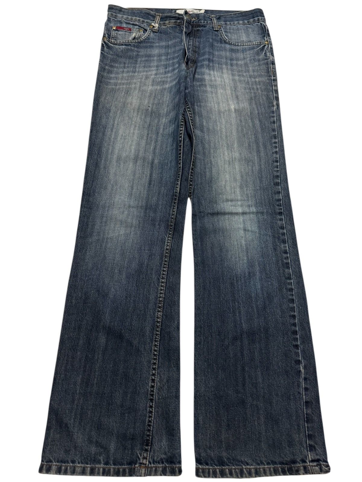 Japanese Brand FLARED JAPANESE THRASHED INSANE 90s STYLE DENIM JEANS Size US 32 / EU 48 - 2 Thumbnail