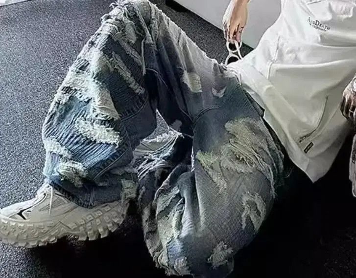 Japanese Brand × Jean High street hip hop ripped jeans Size US 32 / EU 48 - 3 Thumbnail