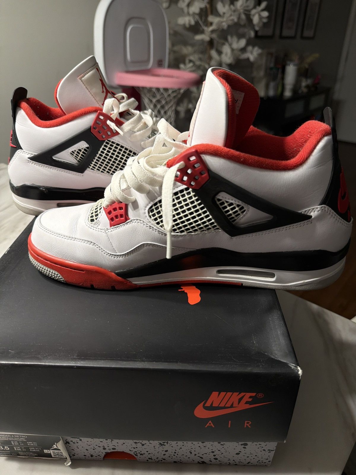 Jordan Brand Jordan 4 Retro Fire Red Size US 12 / EU 45 - 2 Thumbnail