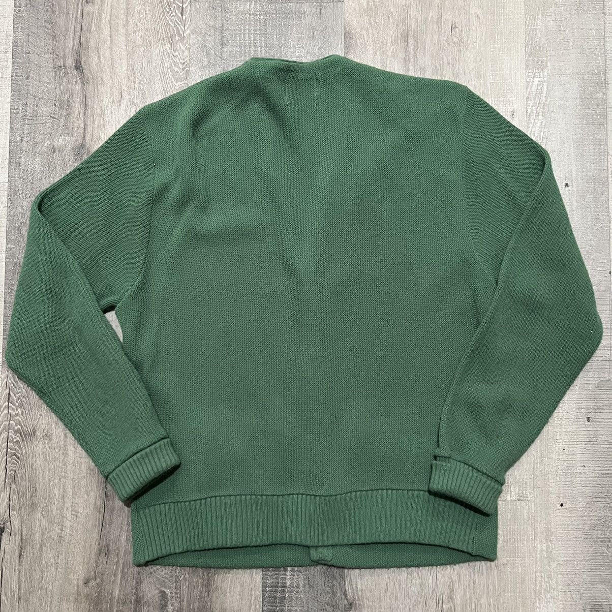 Vintage VTG 1980s Green Orlon Acrylic Knit Pocket Cardigan Sweater Size US L / EU 52-54 / 3 - 3 Thumbnail