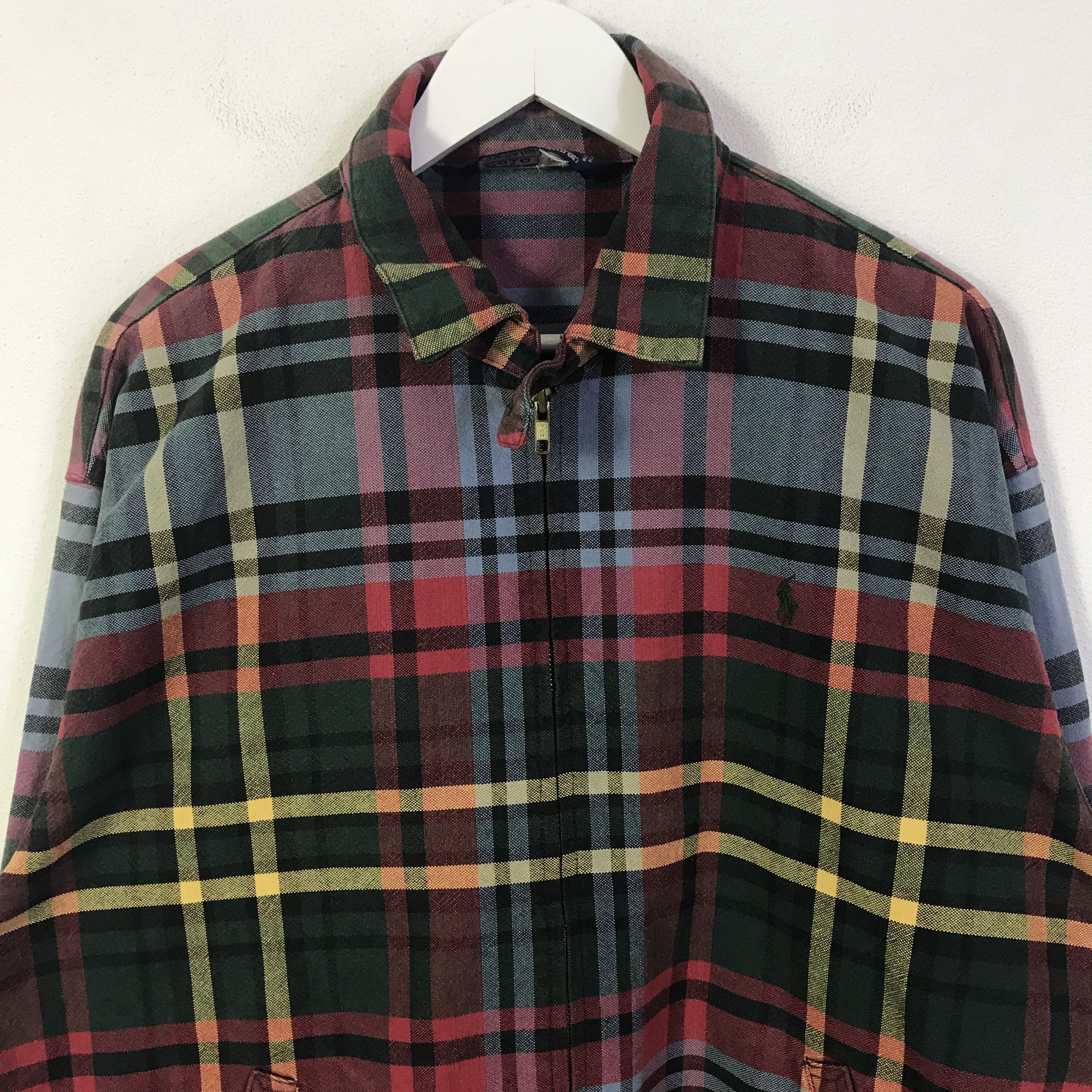 Polo Ralph Lauren Vtg Polo by Ralph Lauren tartan zip jacket K94B3 Size US L / EU 52-54 / 3 - 2 Thumbnail