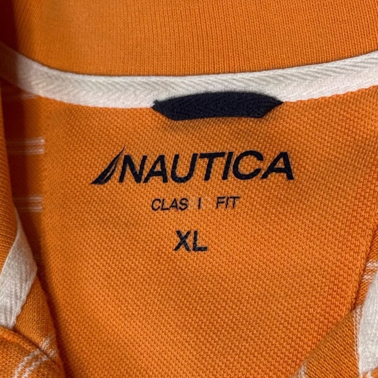 Nautica Nautica Men's Classic Fit Tee Striped Polo Shirt Orange XL Size US XL / EU 56 / 4 - 5 Thumbnail