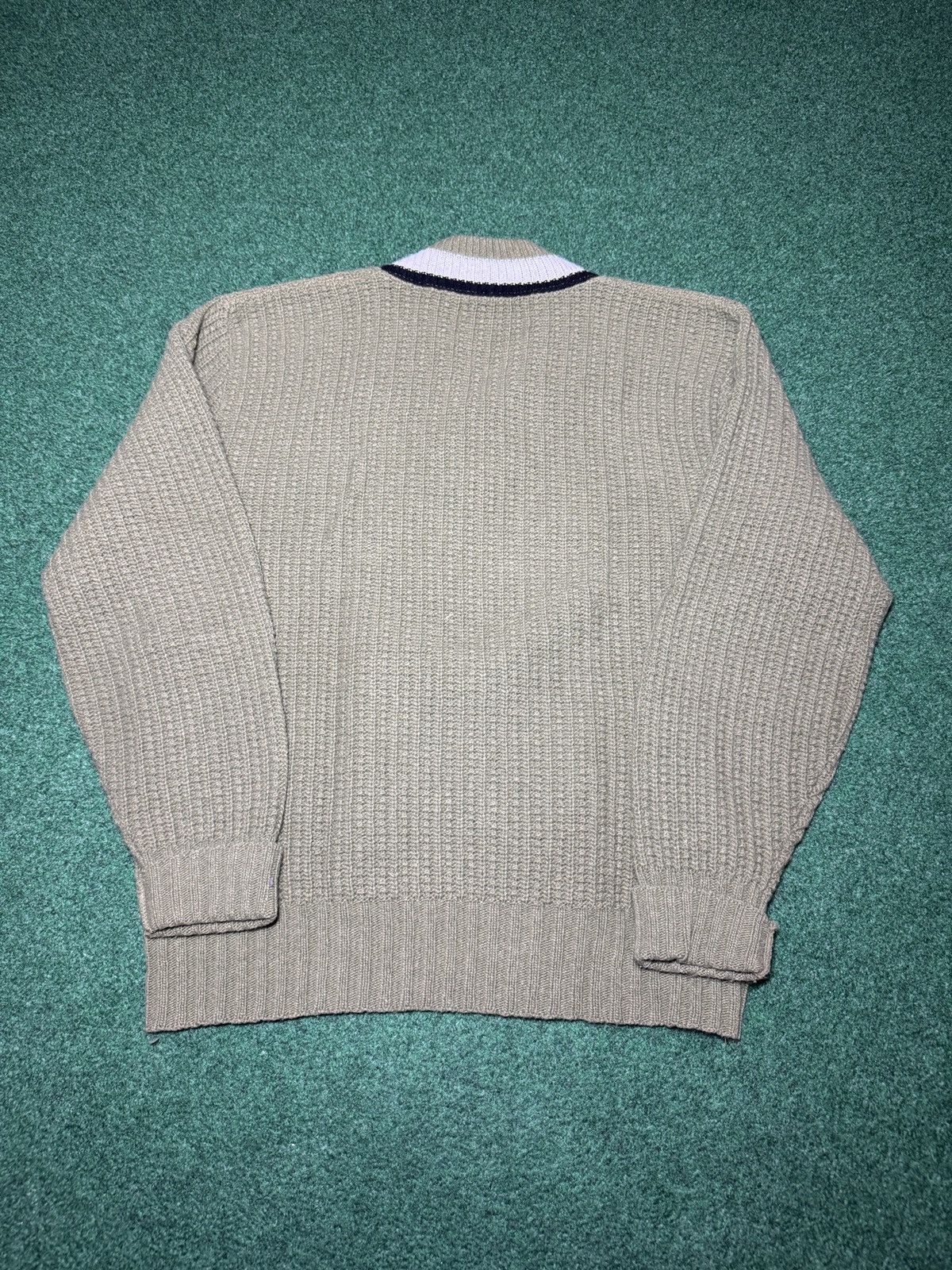 Vintage Campus Bulky Knit Oliver Green V Neck Lambs wool Sweater Size US M / EU 48-50 / 2 - 9 Thumbnail