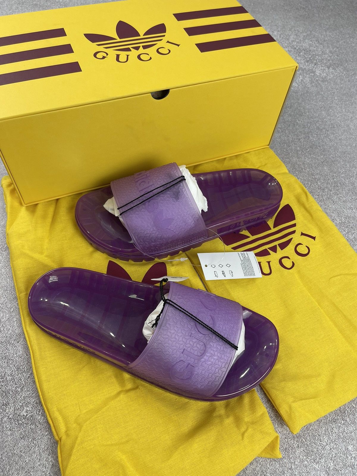 Adidas × Gucci Adidas x Gucci Rubber Slide Sandals Purple Size 42 Size US 9 / IT 39 - 8 Thumbnail