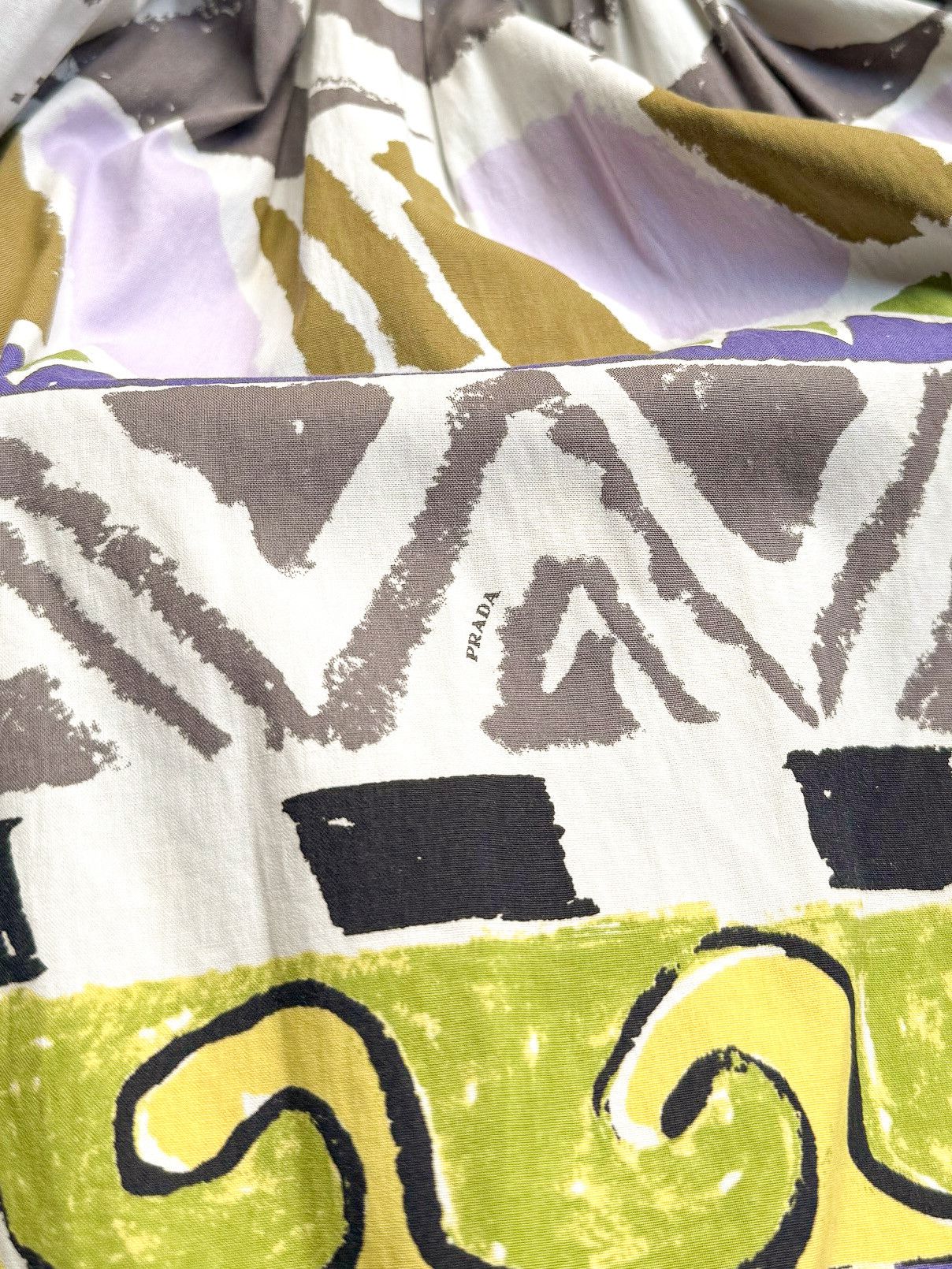 Prada Prada 2012 Graphic Print White Sleeveless Cotton Dress Size S / US 4 / IT 40 - 7 Thumbnail