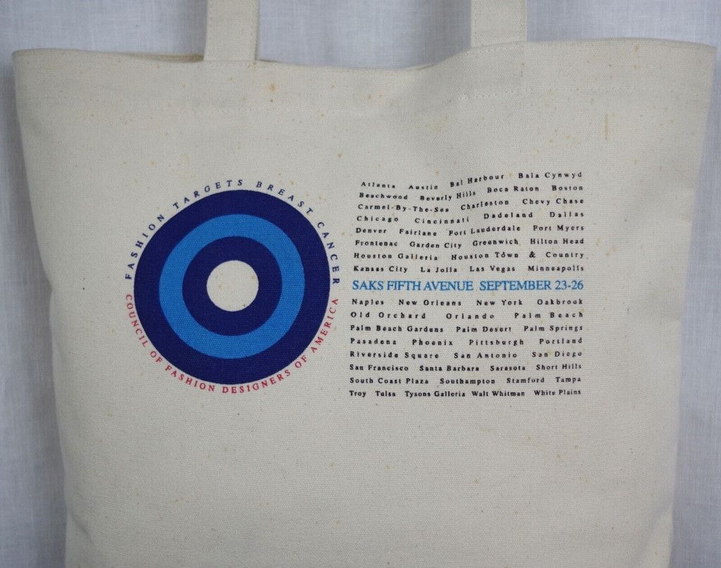 Ralph Lauren × Saks Fifth Avenue 1999 Fashion Targets Breast Cancer Saks Fifth Ave Cloth Tote Size ONE SIZE - 2 Thumbnail