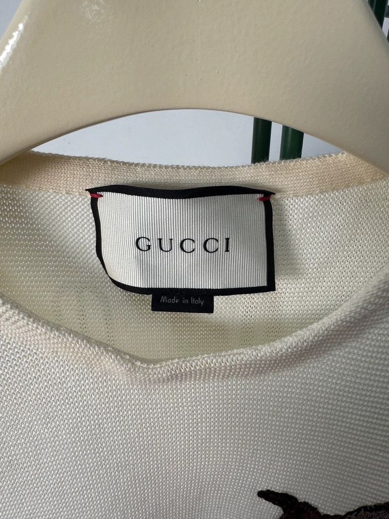 Gucci Gucci Little bee embroidered striped trim round-neck sweat Size S / US 4 / IT 40 - 3 Thumbnail