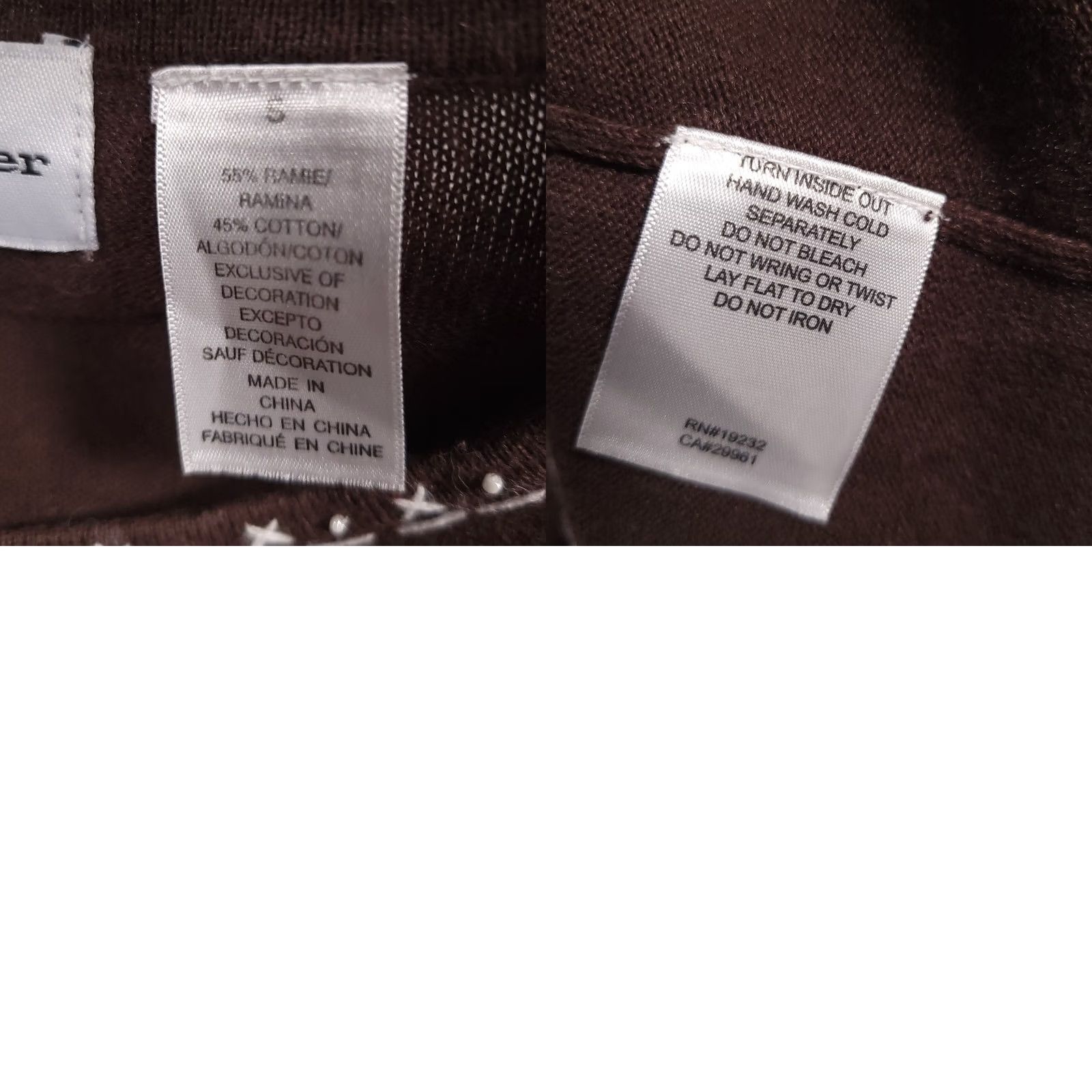Vintage Alfred Dunner Shirt Women's Small Brown Stretch Short Sleeve Knit Embroidered Size S / US 4 / IT 40 - 9 Thumbnail