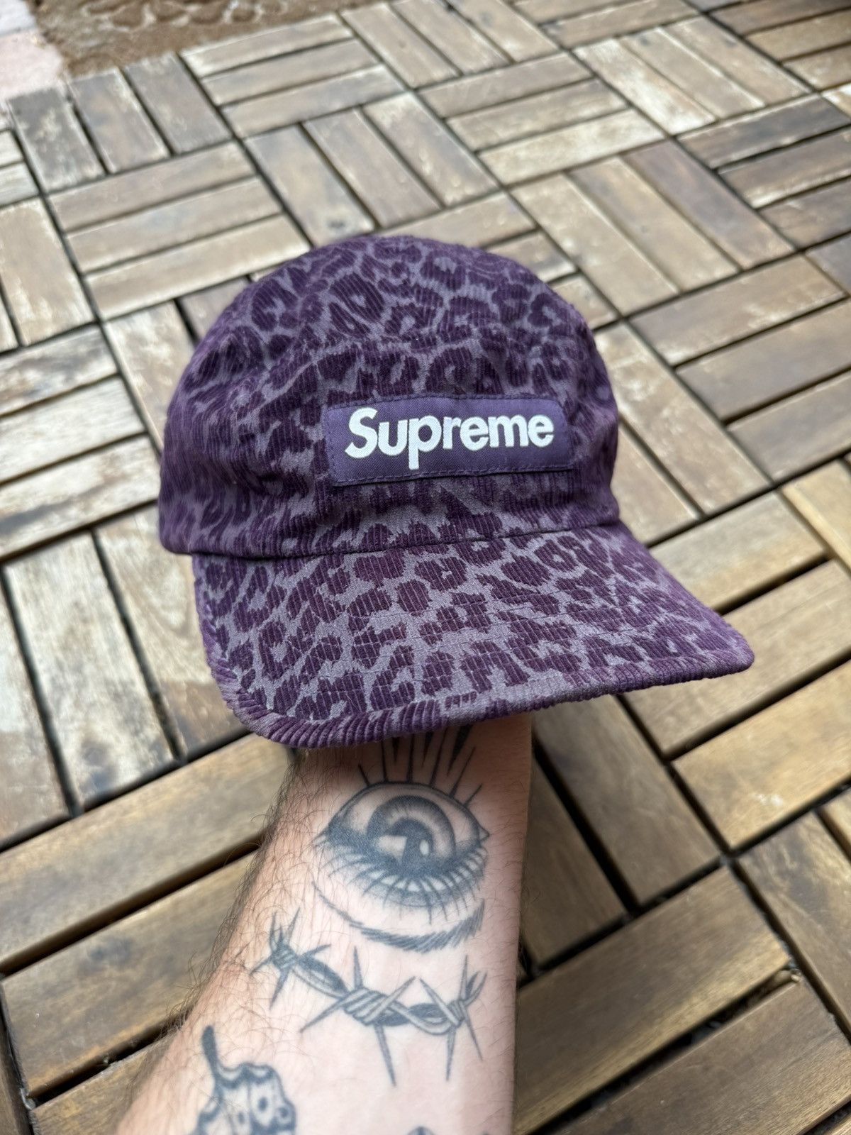 Supreme Supreme Camp Cap Cordoury Leopard Purple | Grailed