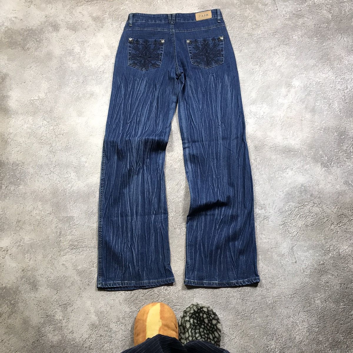 Vintage Vintage Y2K Baggy Distressed Flared Jeans Grunge 90s Logo 28 Size 28" / US 6 / IT 42 - 3 Thumbnail