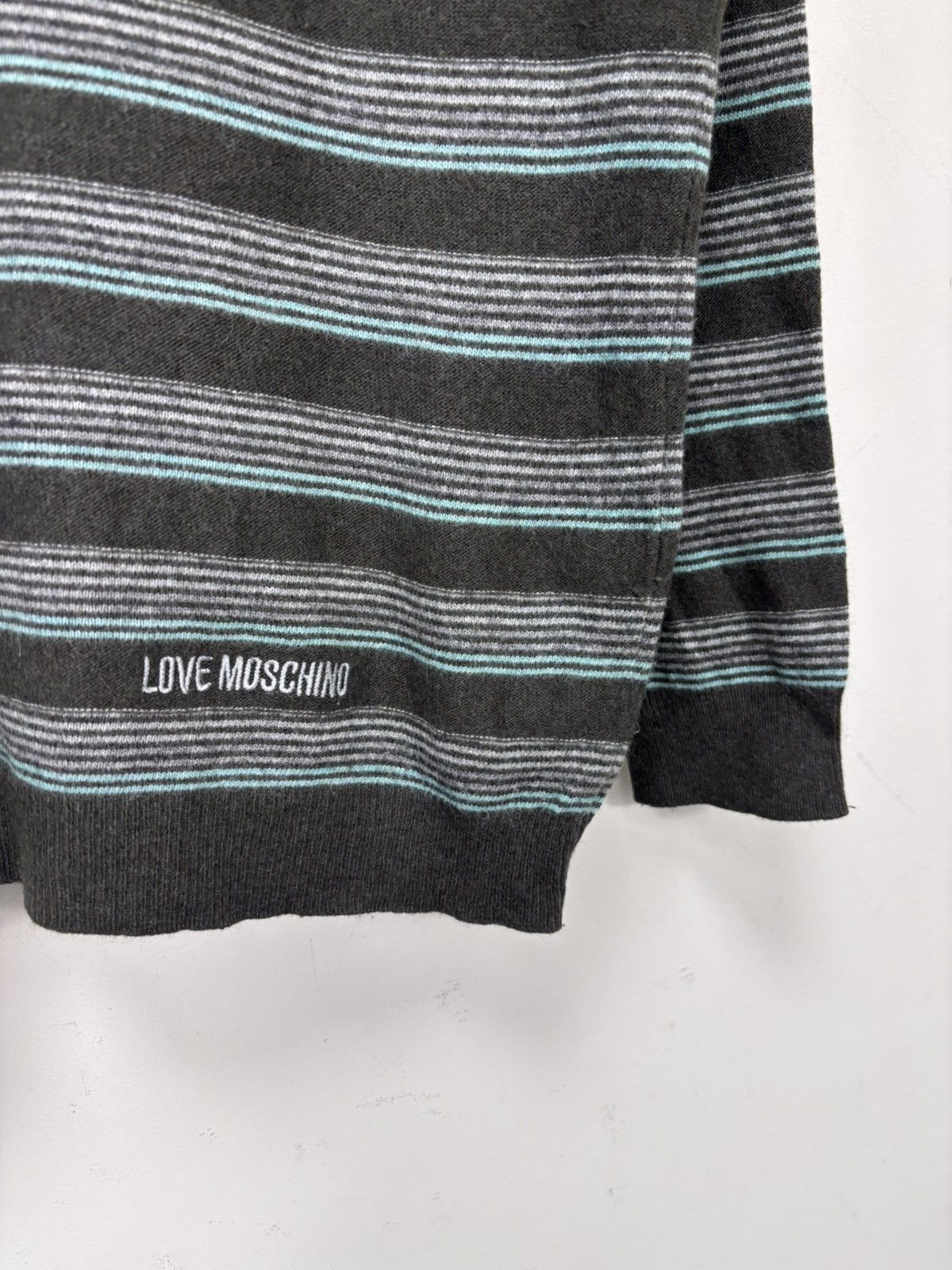 Love Moschino Love Moschino Women’s Multicolor Striped Wool Blend Sweater Size L / US 10 / IT 46 - 3 Thumbnail