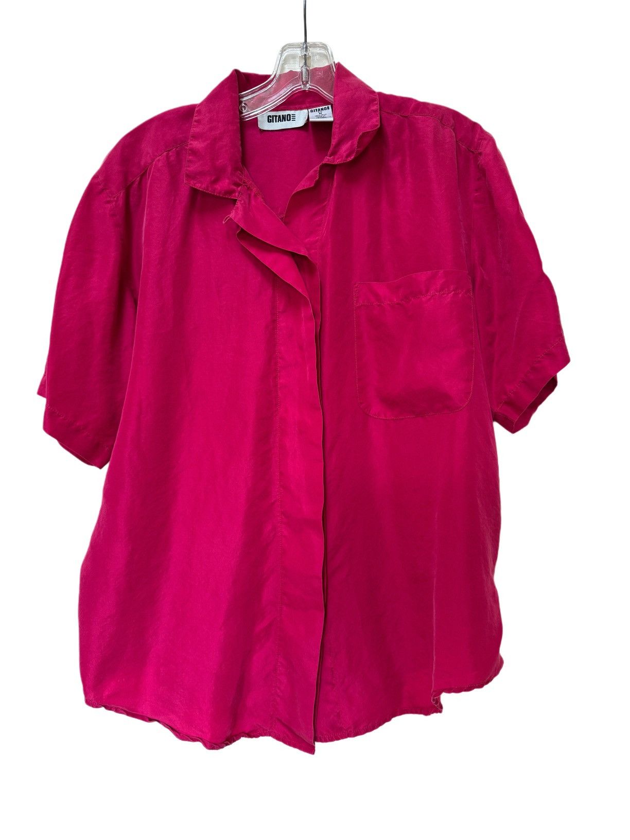 Vintage Gitano women’s M vintage 90s button up blouse 100% silk hot Size M / US 6-8 / IT 42-44 - 5 Thumbnail