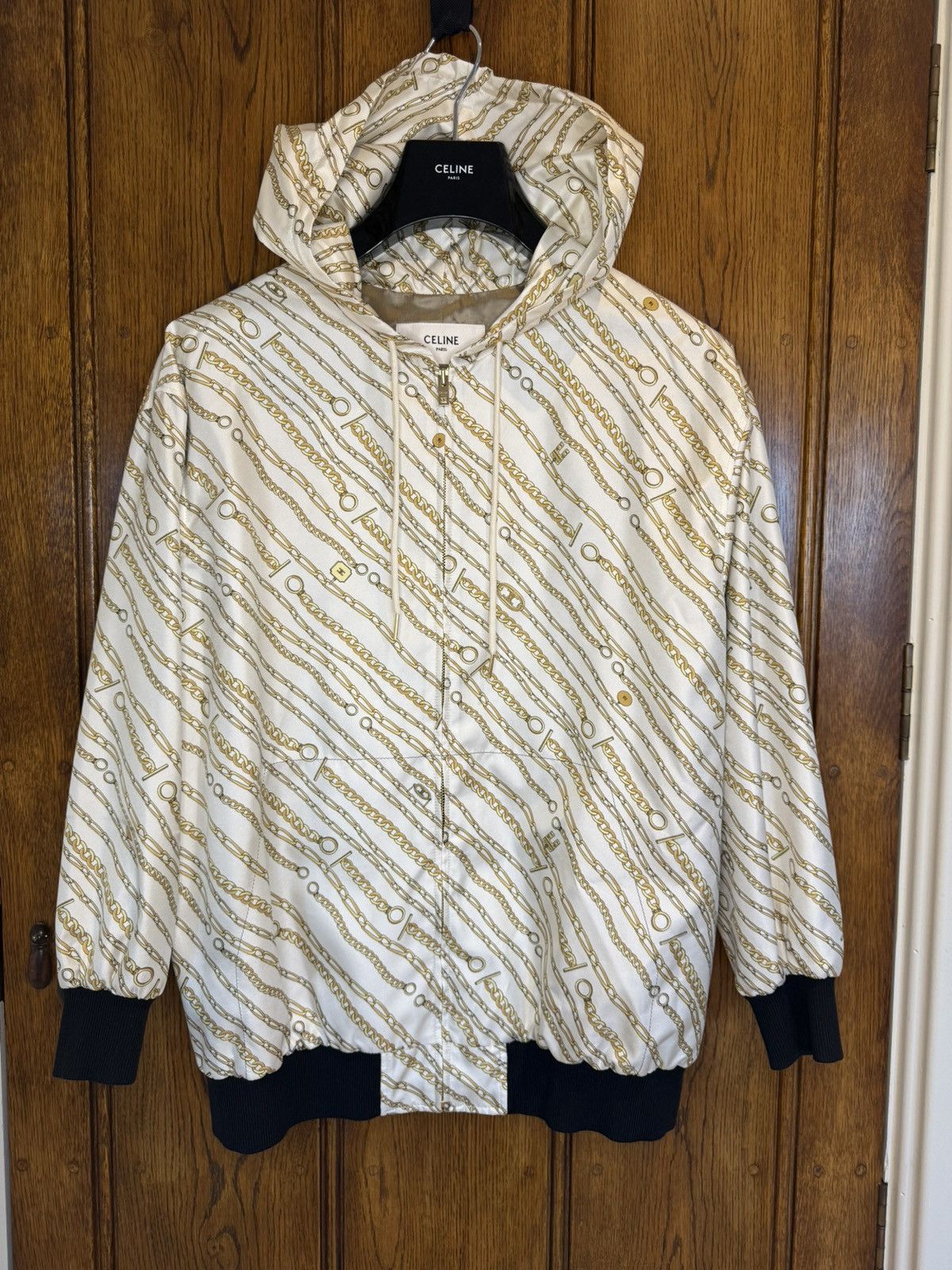 Celine SS21 Celine sample Chain light silk viscose hoodie jacket Size US M / EU 48-50 / 2 - 1 Thumbnail