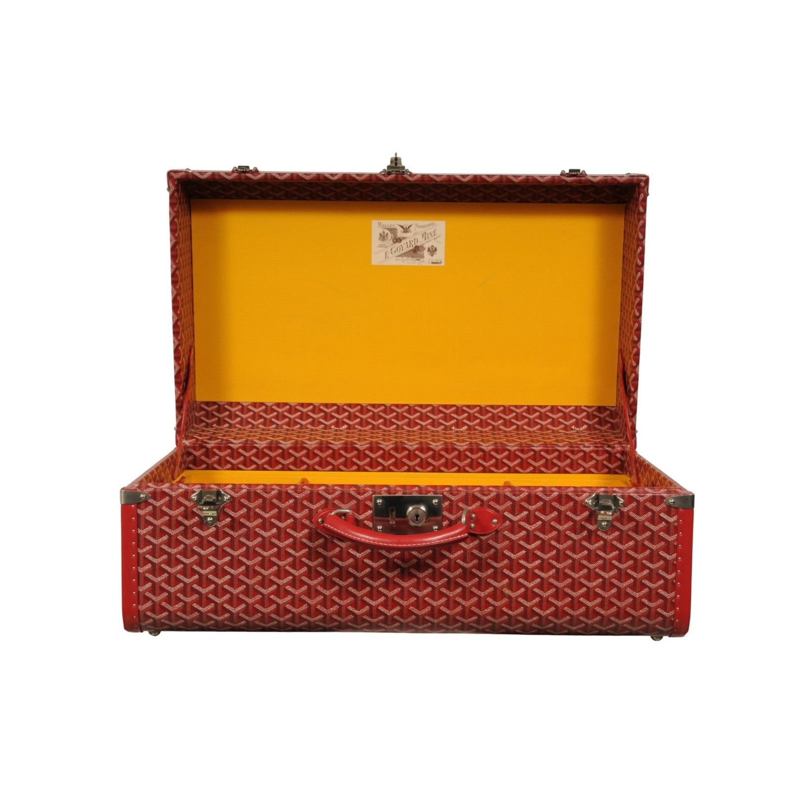 Goyard Rouge Red Compartmented Travel Trunk Palladium Carry Size ONE SIZE - 23 Thumbnail
