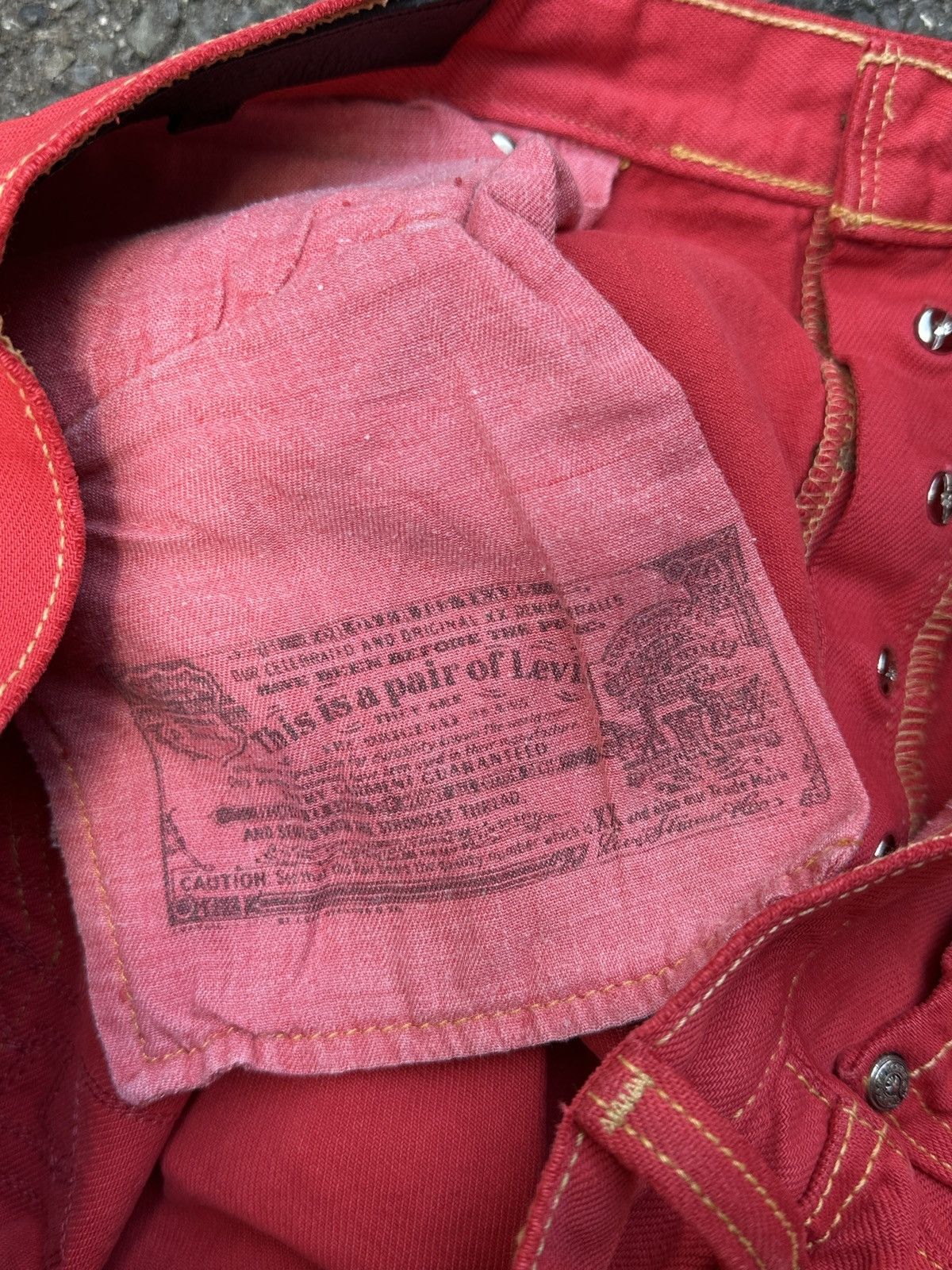 Chrome Hearts Paris Exclusive Red Patches LEVIS 501 Jeans Size US 34 / EU 50 - 13 Thumbnail