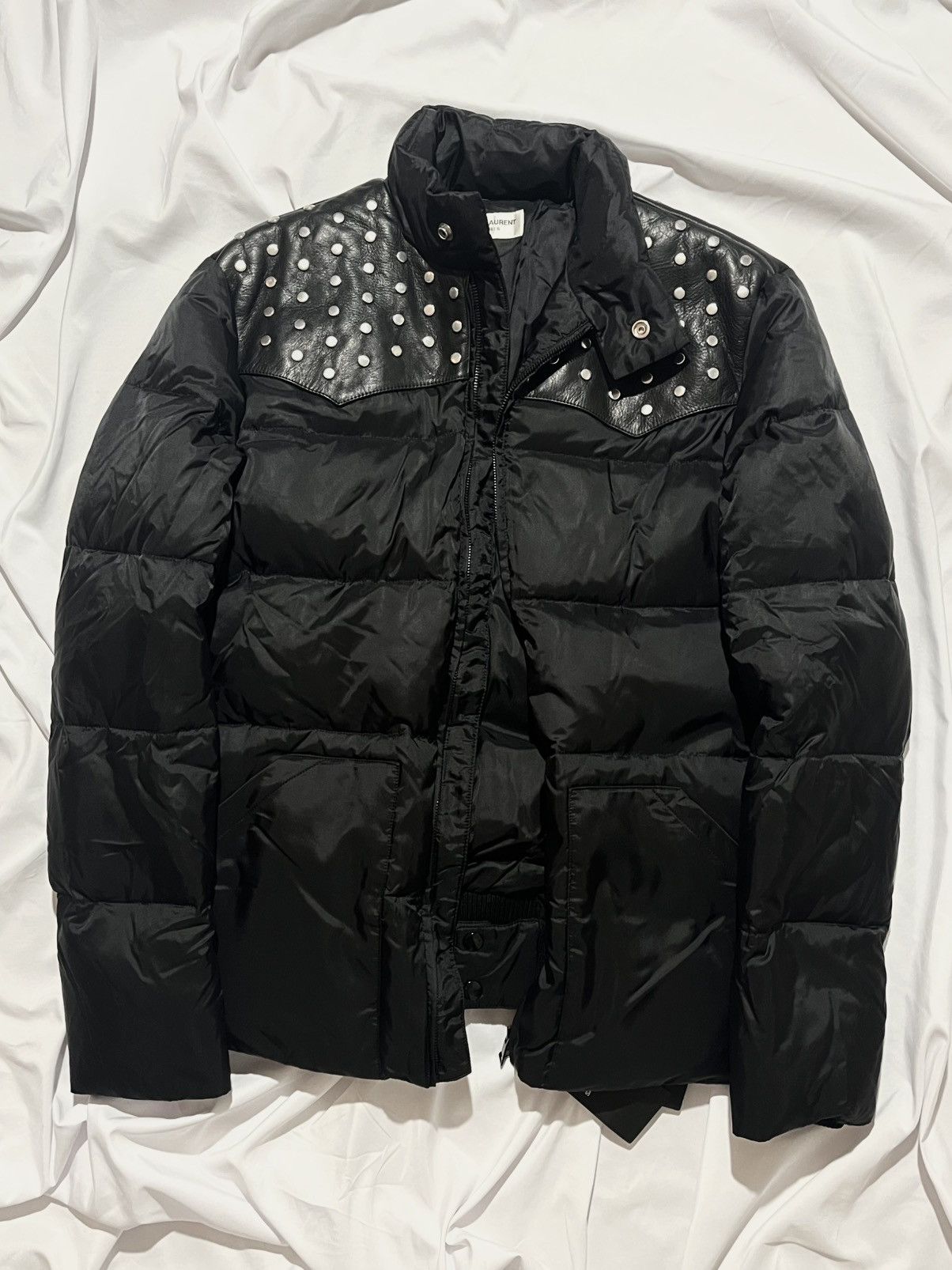 Saint Laurent Paris SAINT LAURENT PARIS 2014 STUDDED PUFFER x LEATHER JACKET Size US S / EU 44-46 / 1 - 8 Thumbnail