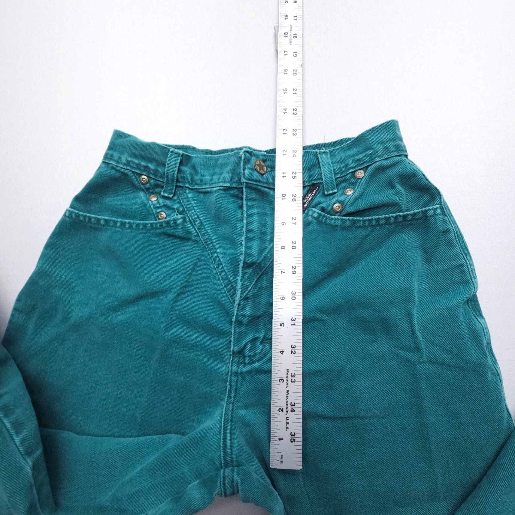 Vintage VINTAGE Ozark Mountain High Rise Jeans Womens 27 x 32 Green Riding Studded 80s 90s Mom Size 27" / US 4 / IT 40 - 5 Thumbnail