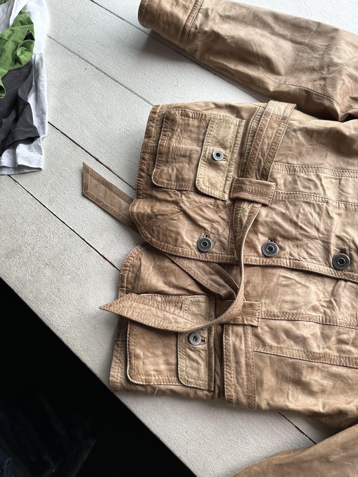 Vintage 🚨AVANT-GARDE BROWN Rick Owen’s Opium Y2K LEATHER JACKET Size M / US 6-8 / IT 42-44 - 4 Thumbnail