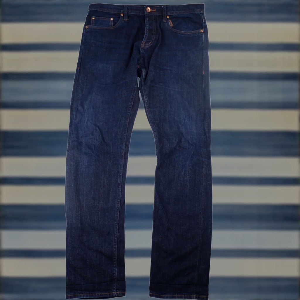 The Unbranded Brand VINTAGE The Unbranded Brand Mens Denim Jeans Blue 34x31 Selvedge Straight Regular Inseam 31 Mens Blue Jeans Size US 34 / EU 50 - 1 Thumbnail
