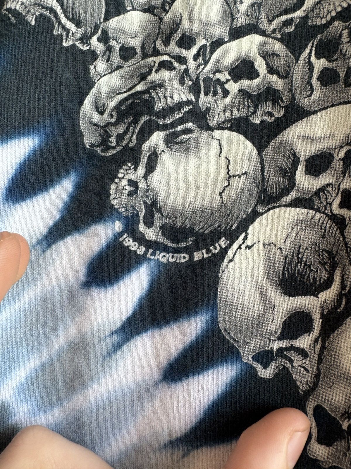 Liquid Blue Vintage Liquid Blue Prof 1998 Field Skull Tie Dye Tee Size US XL / EU 56 / 4 - 8 Thumbnail