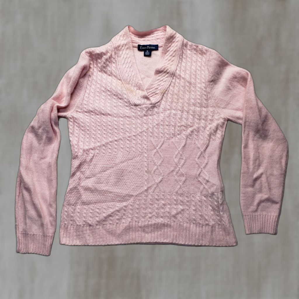 Evan Picone Evan Picone Pink Shawl Collar Pullover Sweater Long Sleeve Adult Womens M Medium Size M / US 6-8 / IT 42-44 - 1 Thumbnail