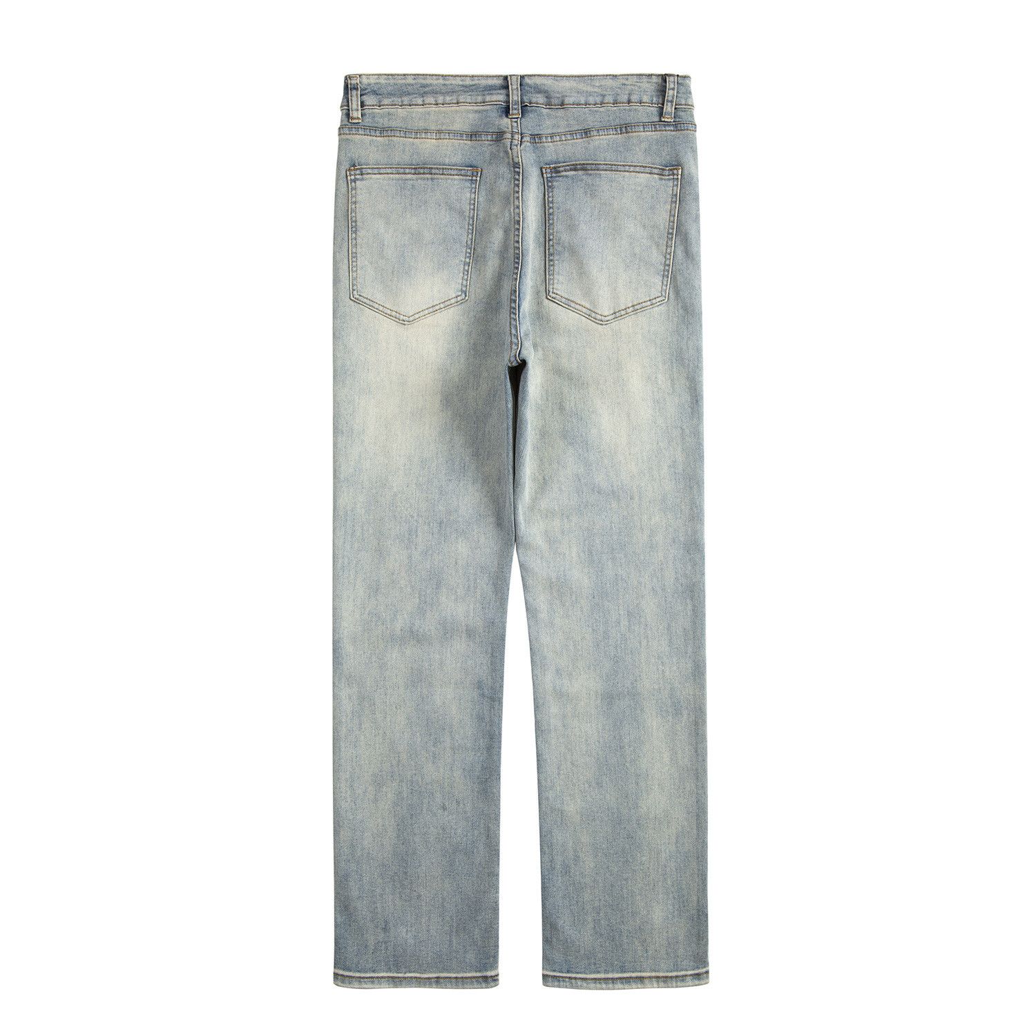 Japanese Brand × Jean Basic all-match washed distressed straight flared jeans Size US 32 / EU 48 - 2 Thumbnail