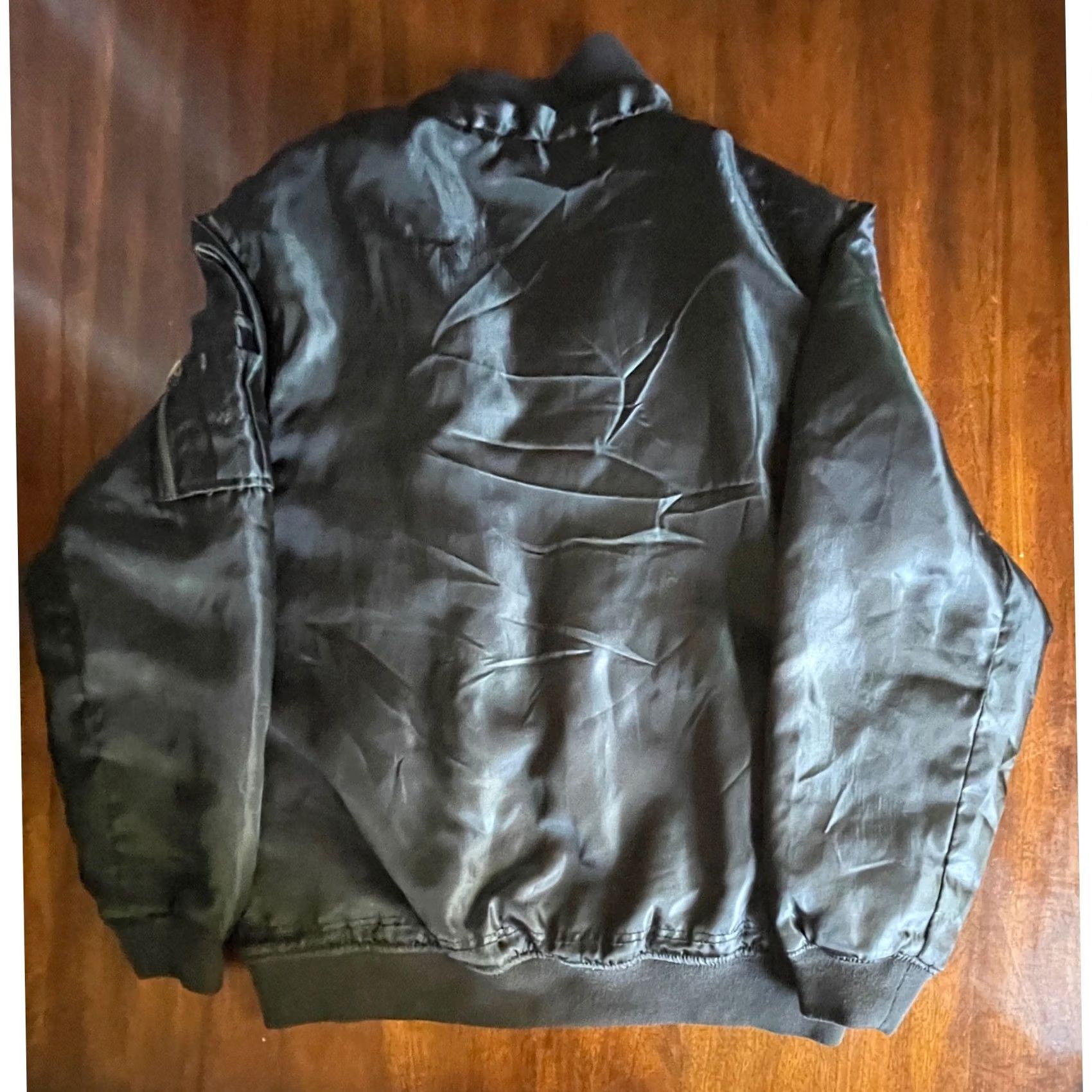 Vintage Raw Blue Mens XL Bomber Jacket Military Pilot Style Black Full Zip Size US XL / EU 56 / 4 - 4 Thumbnail