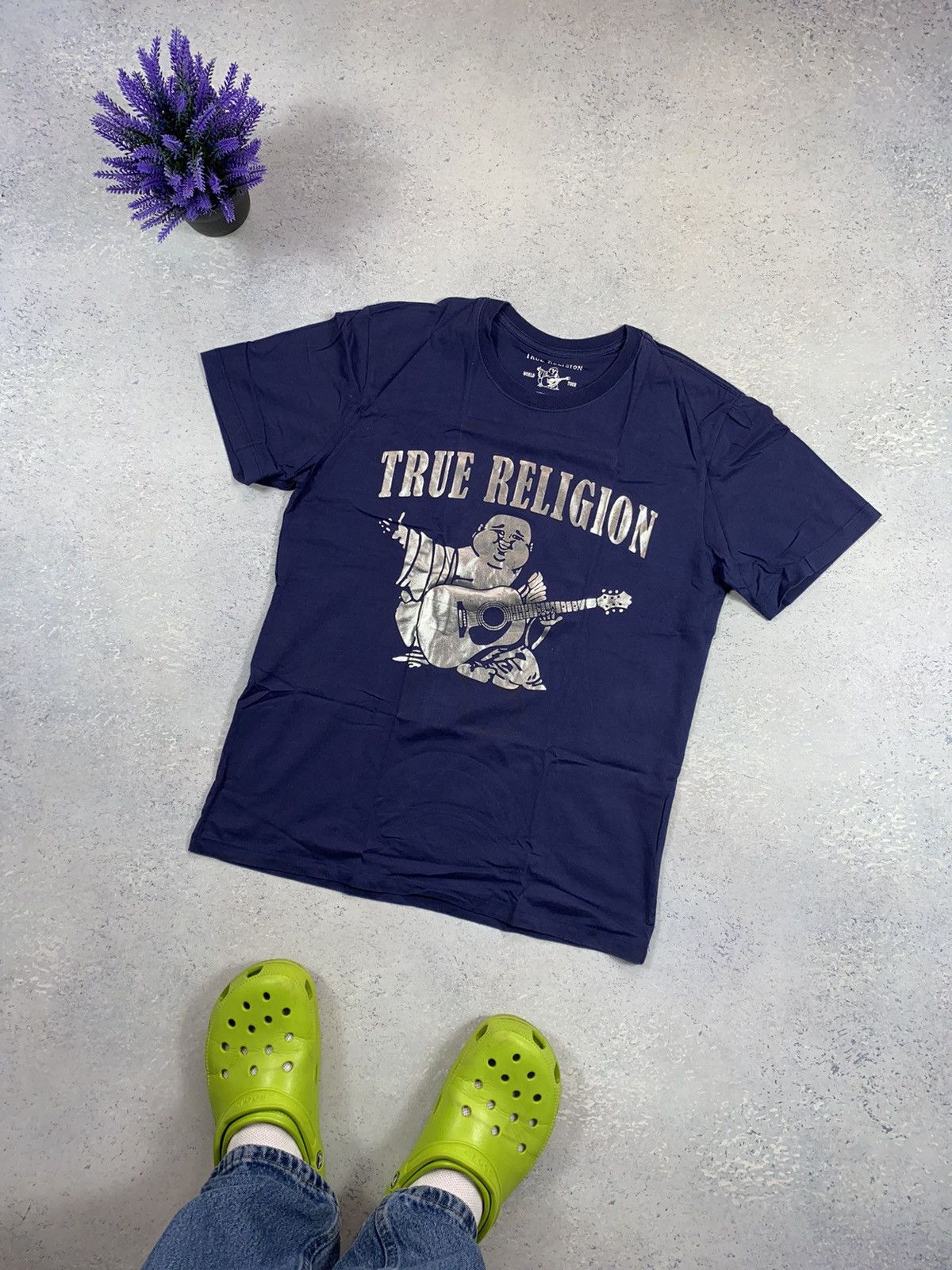 Japanese Brand × True Religion True Religion Men’s Blue T-shirt With Big Centre Logo Size US M / EU 48-50 / 2 - 1 Thumbnail