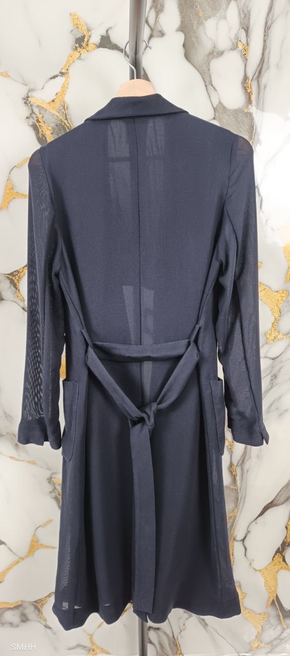 Japanese Brand Sov. Navy Blue Long Cardigan - Japanese Minimalist (Size 38) Size S / US 4 / IT 40 - 2 Thumbnail