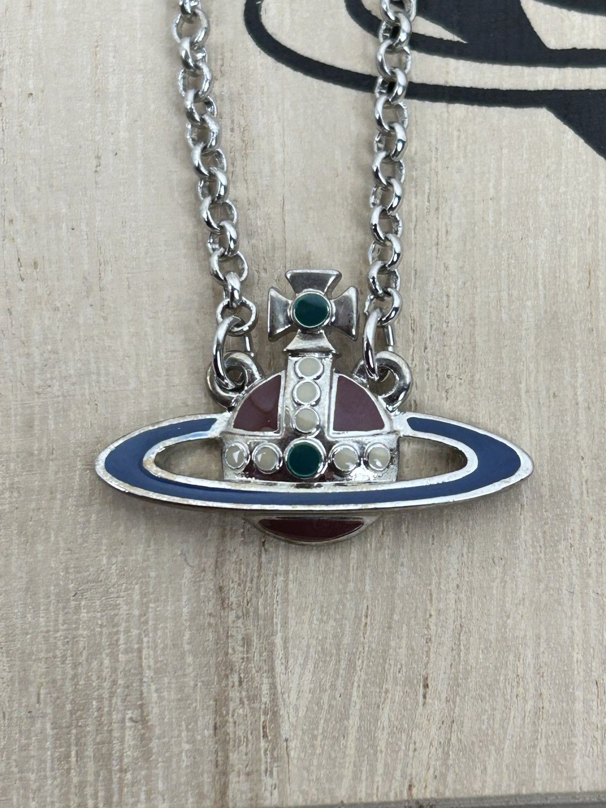 Vivienne Westwood Vintage Vivienne Westwood Enamel Orb Pendant Necklace Size ONE SIZE - 1 Thumbnail