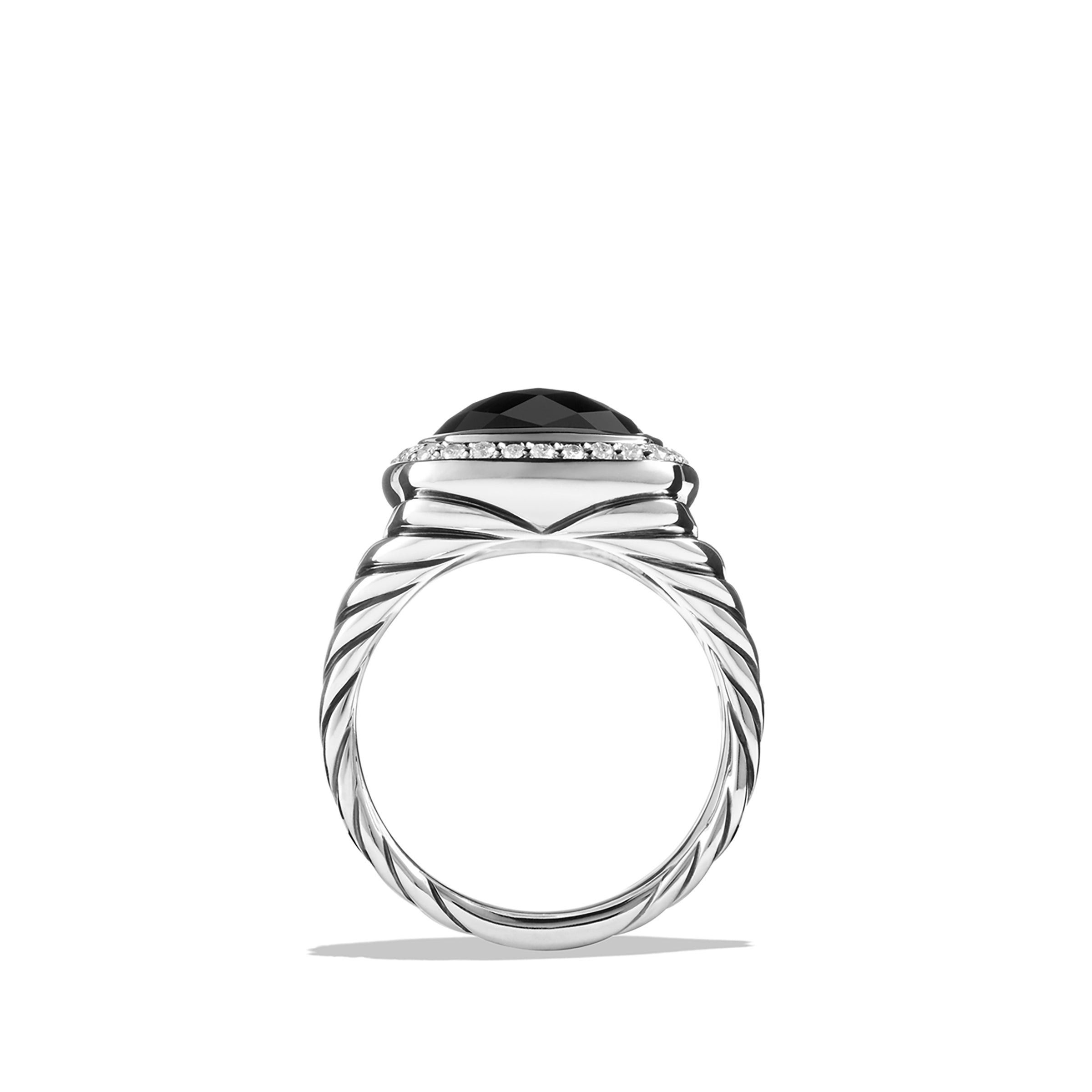 David Yurman o1w1db10525 R12308D Ring in Silver with Onyx and Diamond Size ONE SIZE - 4 Thumbnail