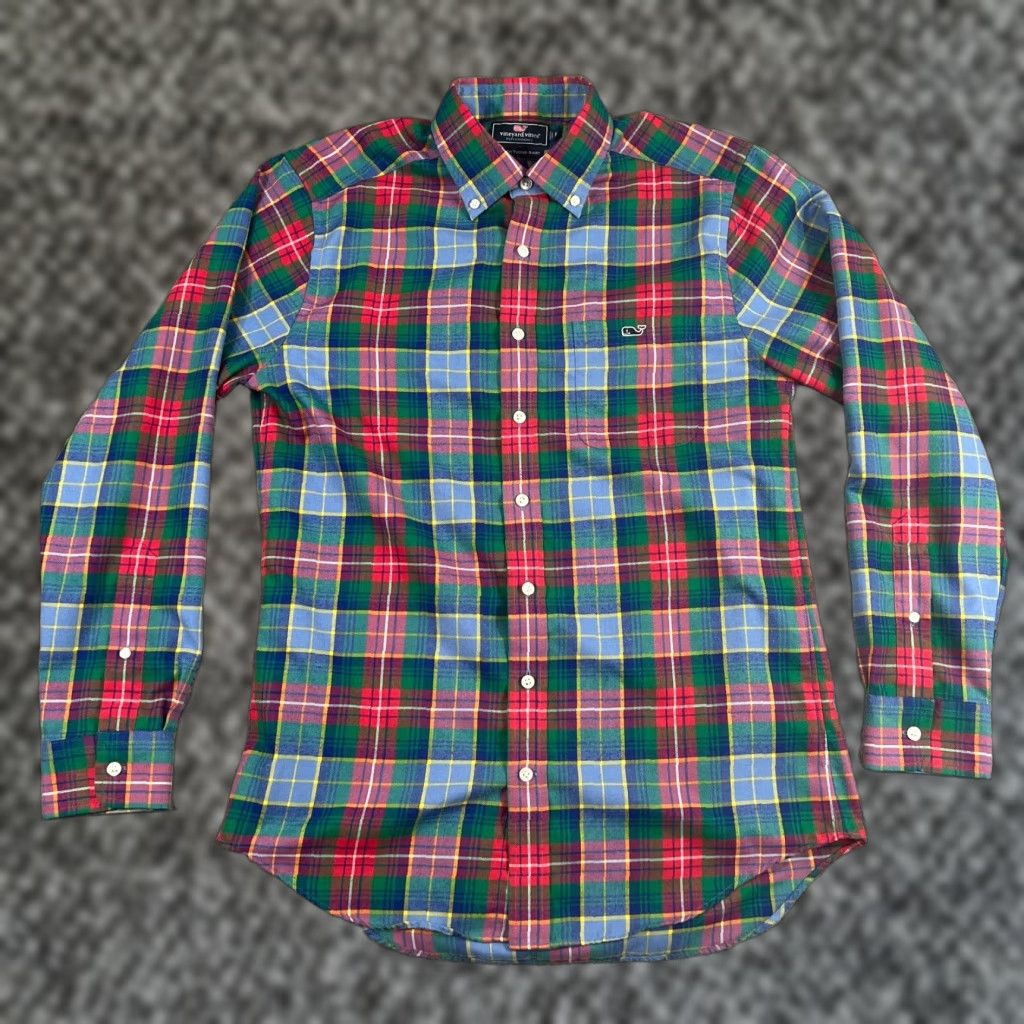 Vineyard Vines Vineyard Vines Tucker Shirt Mens M Button-Up Slim Fit Color Plaid Multicolor Polyester Classic Colorful Size US M / EU 48-50 / 2 - 1 Thumbnail