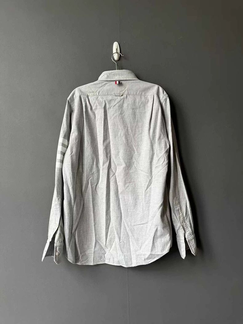 Thom Browne Thom Browne Grey shirt with a white collar Size US L / EU 52-54 / 3 - 2 Thumbnail