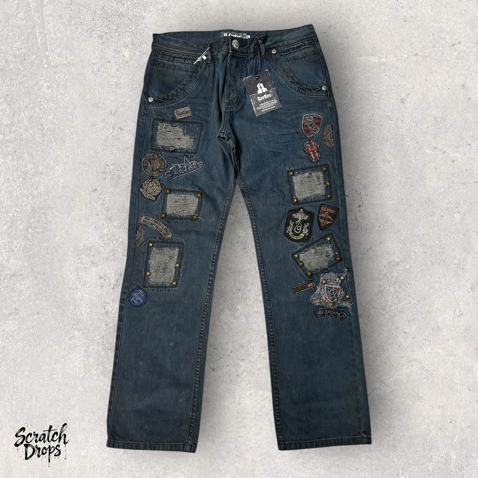Other Kaykay Men's Jeans Size 36 NWT Vintage Y2K Patch Distressed Size US 36 / EU 52 - 1 Thumbnail