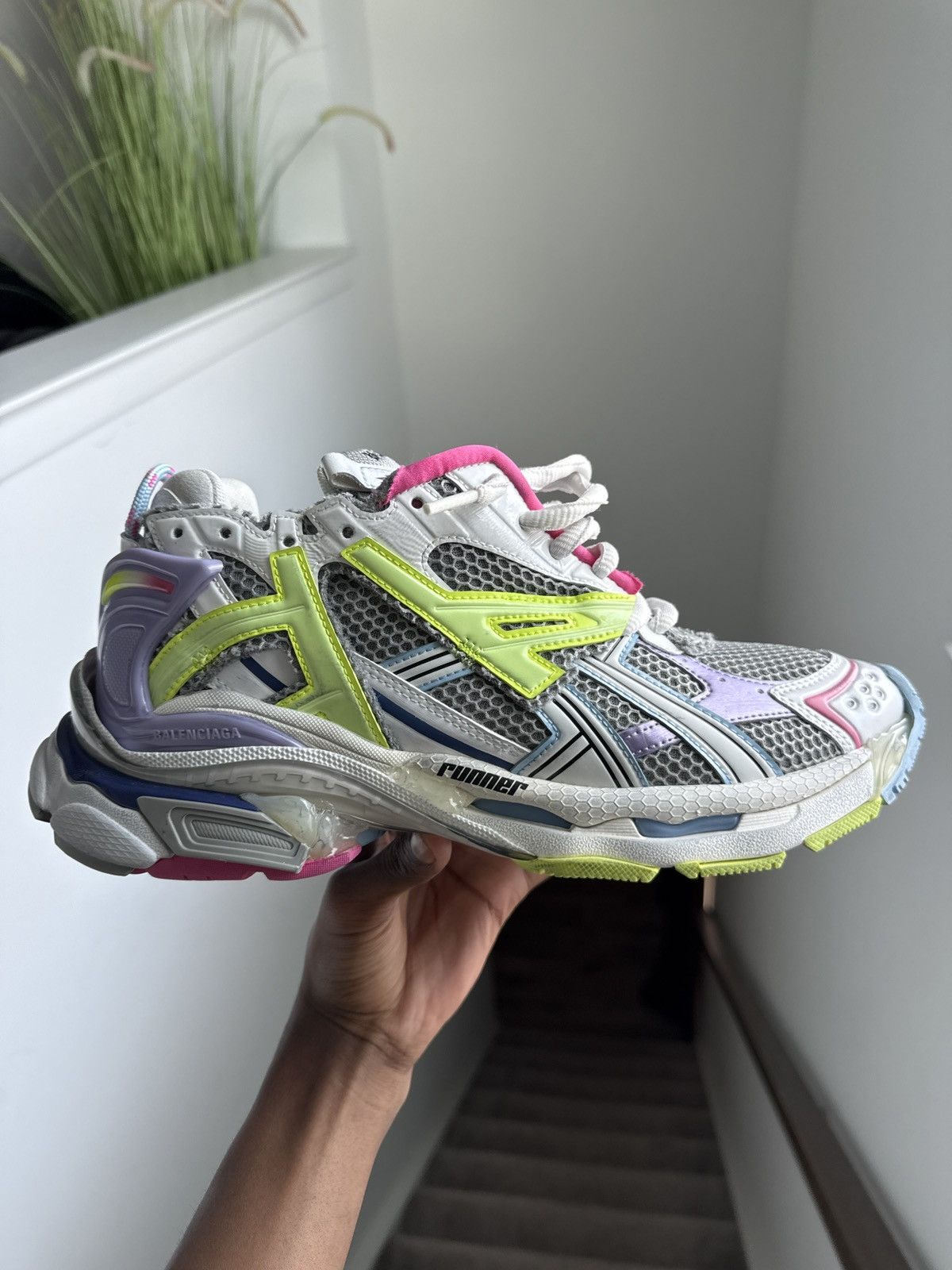 Balenciaga Balenciaga Mens Runner Sneaker 'Multi-Color' Size US 9 / EU 42 - 6 Thumbnail