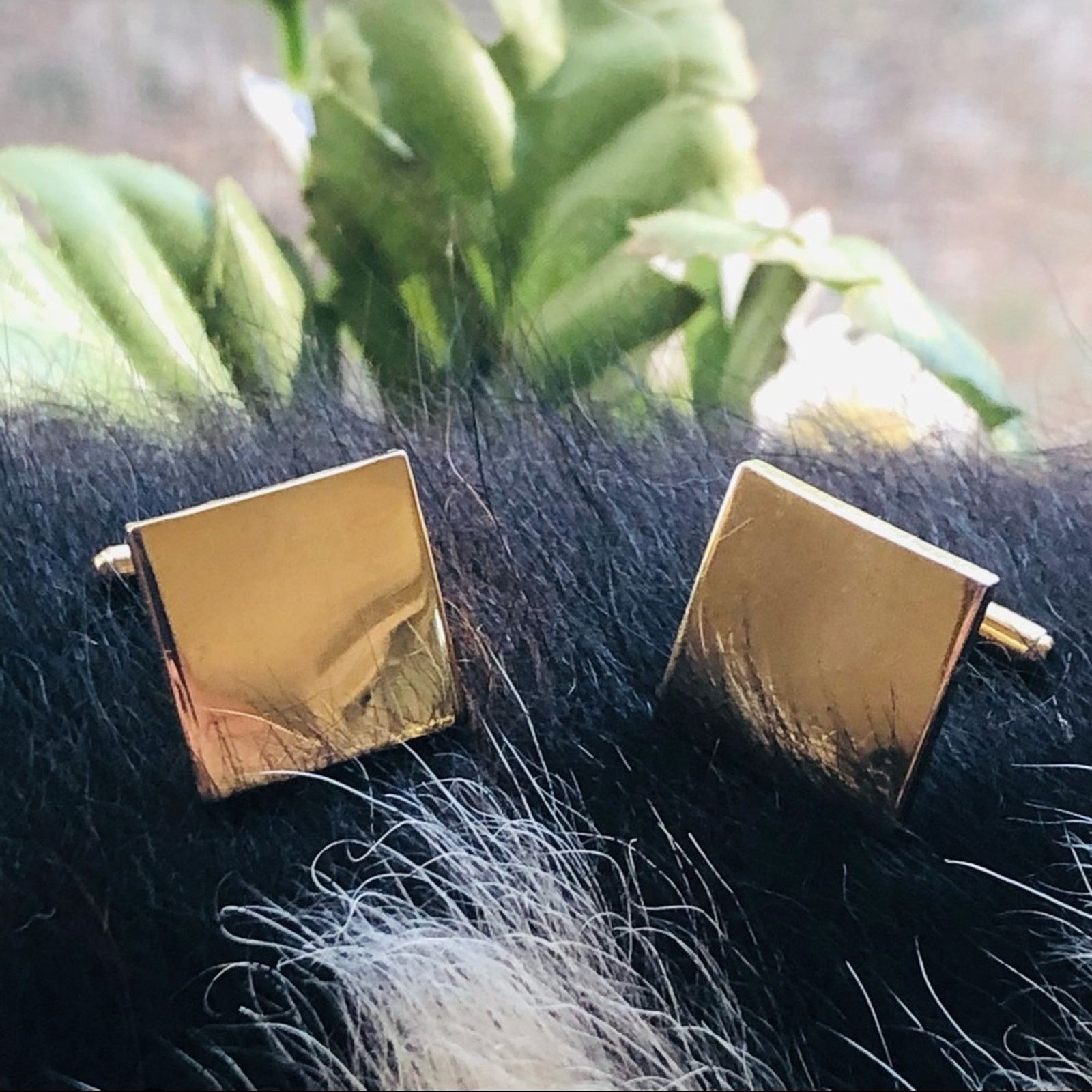 Vintage Vintage men’s gold plated square tilted design cuff links Size ONE SIZE - 2 Thumbnail