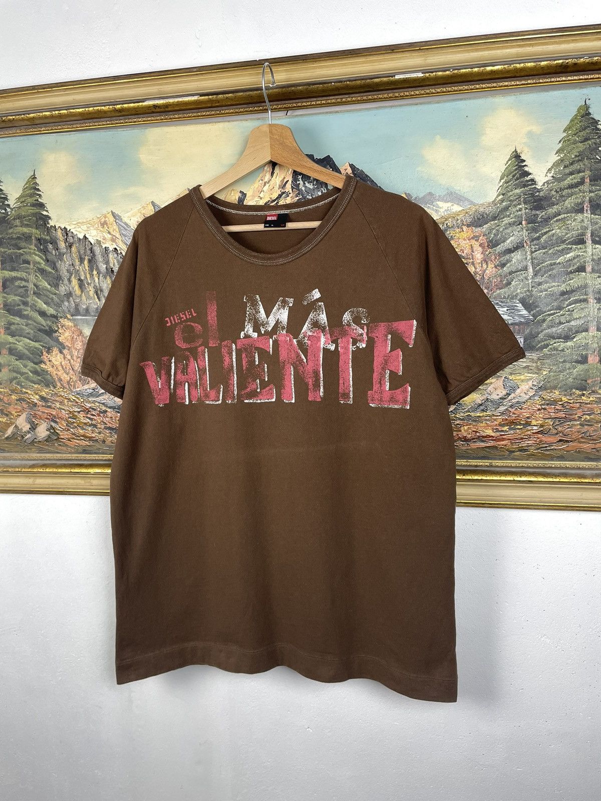 Diesel Diesel Vintage Y2k Brown T-shirt Tee Swag Drip Skate Size US XL / EU 56 / 4 - 2 Thumbnail