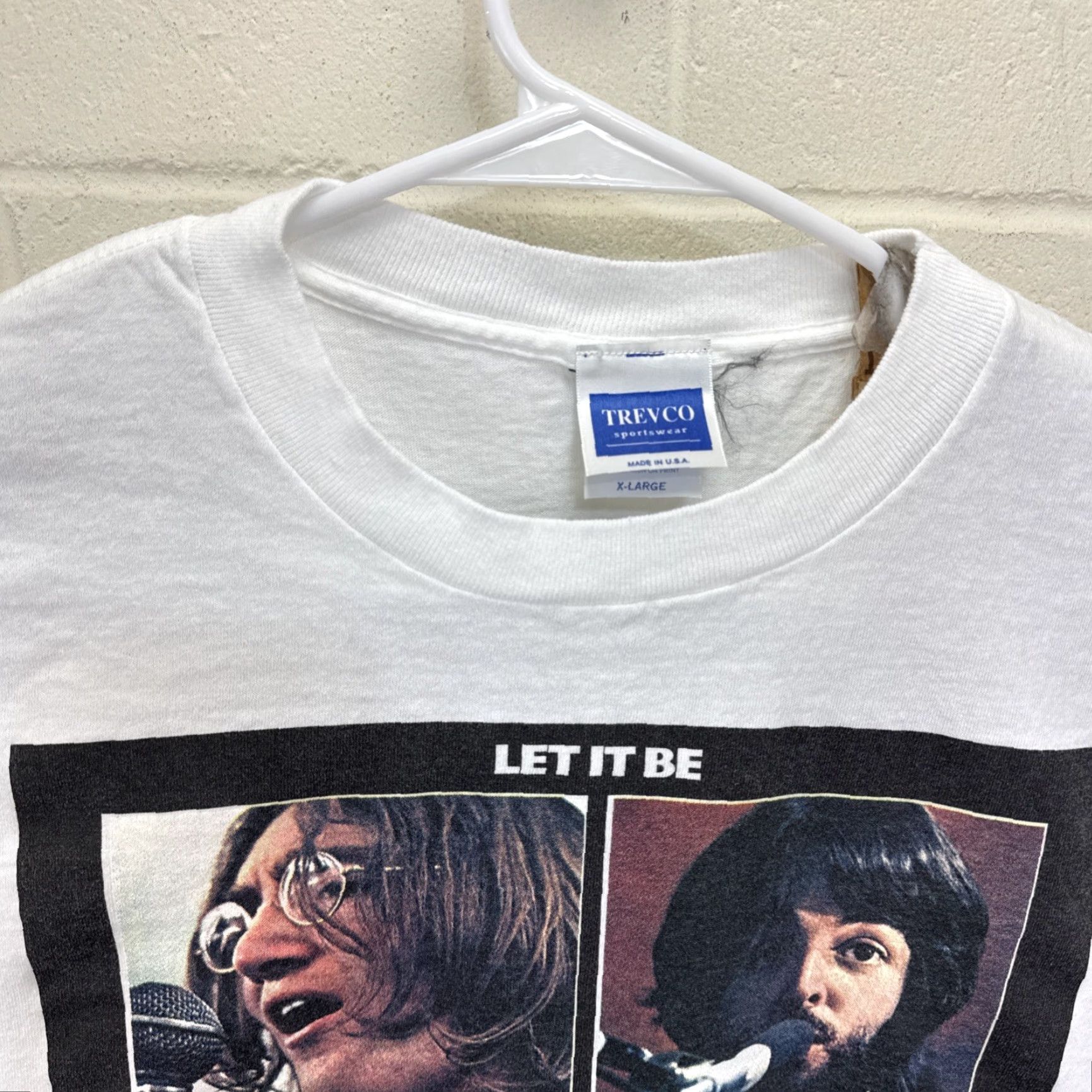 Vintage VINTAGE The Beatles Let It Be Album Cover T-Shirt Concert Tee XL White Shirt Mens Size US XL / EU 56 / 4 - 5 Thumbnail