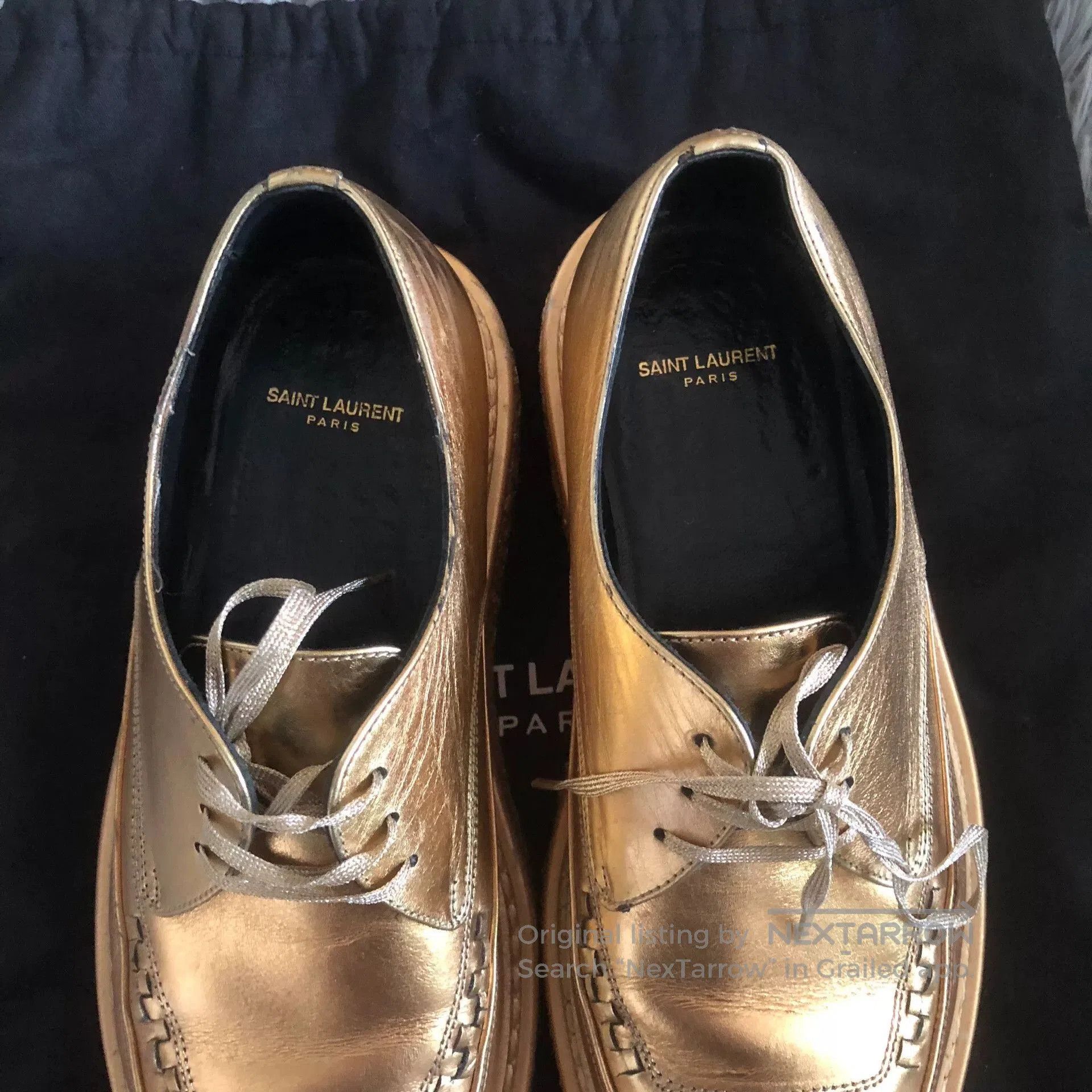 Saint Laurent Paris Saint Laurent SLP 14FW Gold Platform Shoes. Size US 8.5 / IT 38.5 - 2 Thumbnail