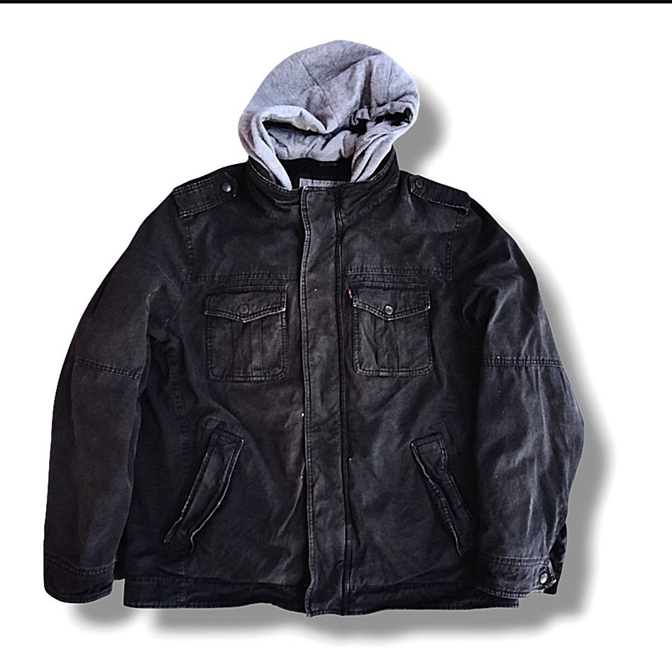 Levi's Vintage Levis Hoodie Jacket sherpa Duck Canvas pattern M65 Size US L / EU 52-54 / 3 - 1 Thumbnail