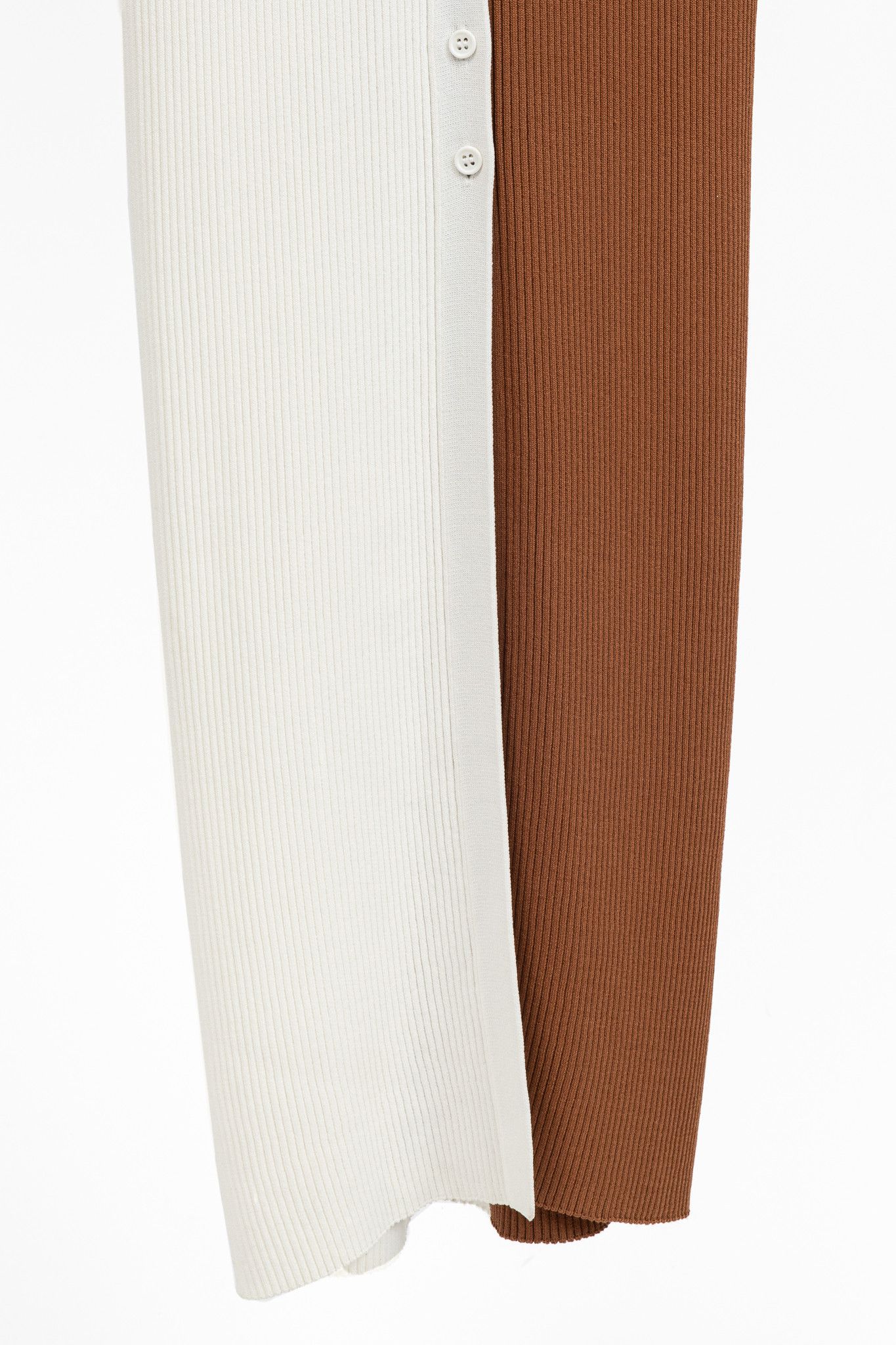 Staud STAUD Shoko Tan & White Colourblock Sweater Dress Size XL / US 12-14 / IT 48-50 - 7 Thumbnail