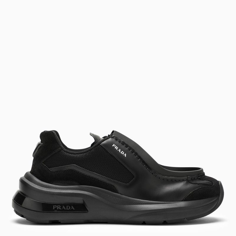 Prada Prada Black Leather Systeme Trainer | Grailed